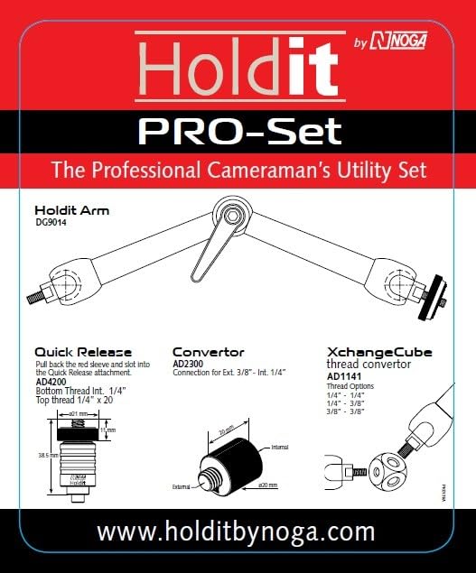 NOGA HoldIT NOGA HS9000 Monitor Arm Camera Accessories - Magic Arm Camera Rig for Cine, Digital, DVD Cameras - Heavy Duty Construction Flexible Arm with Quick Release Adapter