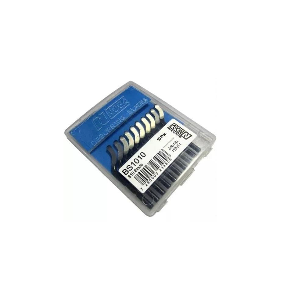 thumbnail image 2 of 100 Pieces NOGA BS1010 S10 Style Swivel Deburring Blades – M2 HSS, 3.2mm, 40° Angle For Steel, Aluminum, Plastic 2 of 5