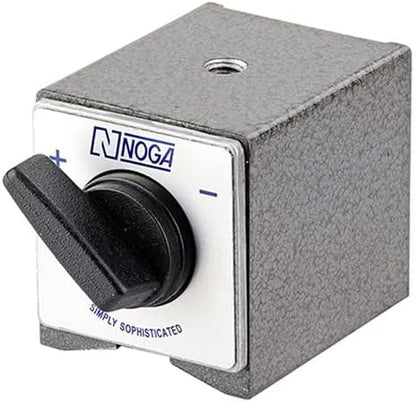 Cama con soporte magnético NOGA - Modelo: DG0036 ENERGÍA AUTOMÁTICA: Interruptor de encendido/apagado POTENCIA DE MANTENIMIENTO: 176 lbs. Con rosca de 8 mm Dimensiones: 1-7/8" x 2-3/8" x 2"