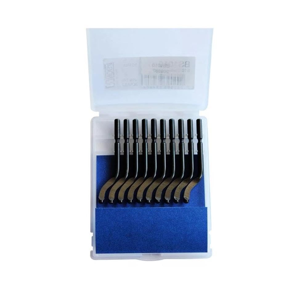 100 Pieces NOGA BS1010 S10 Style Swivel Deburring Blades – M2 HSS, 3.2mm, 40° Angle For Steel, Aluminum, Plastic